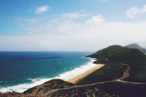 remote beach on Nevis, St. Kitt's